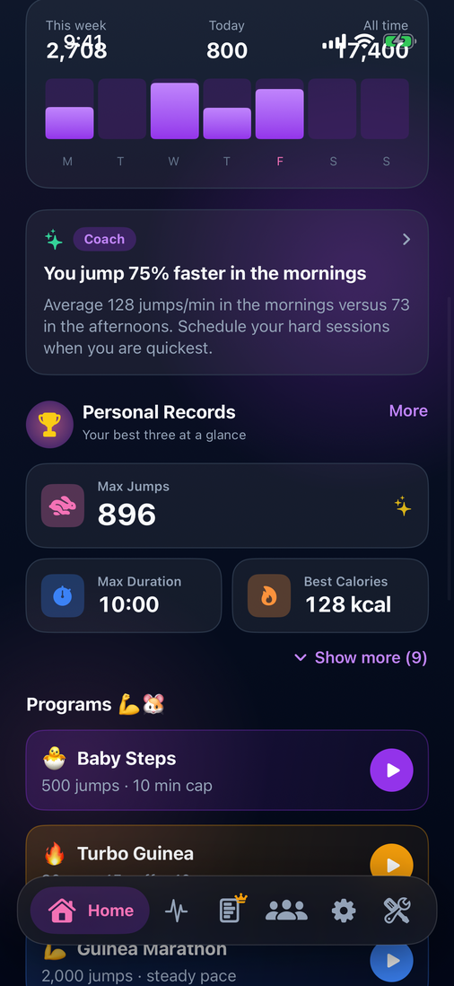 AI coach recovery card