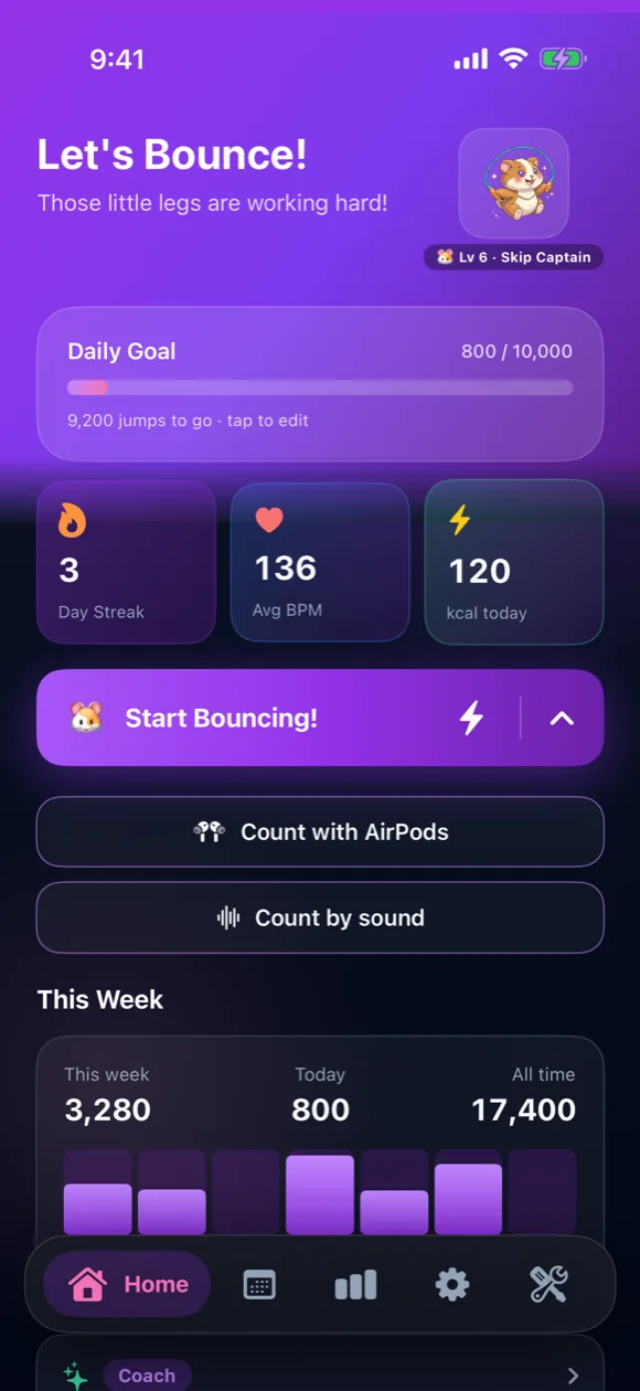 Bouncer home screen