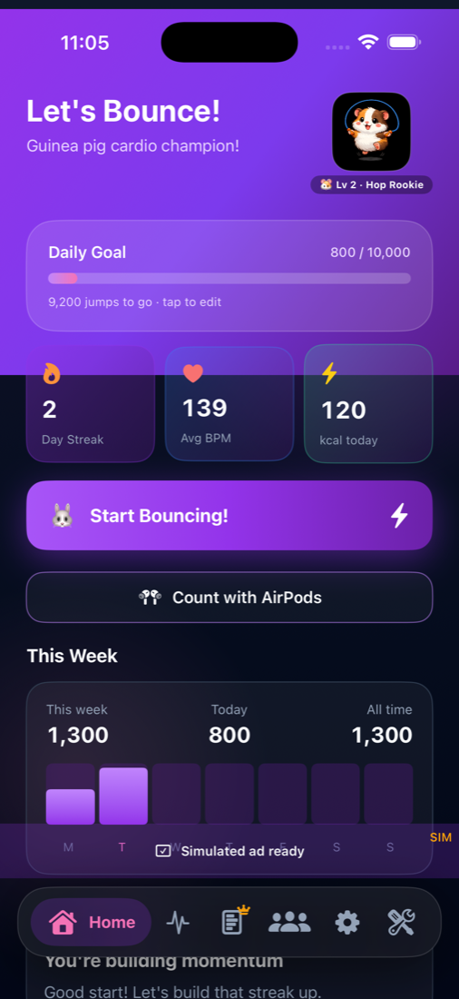 Bouncer home screen
