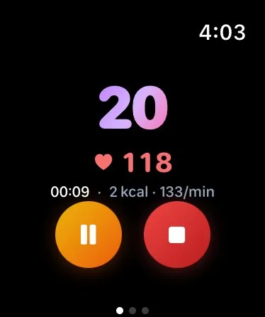 Apple Watch live workout