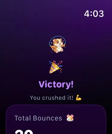 Apple Watch victory screen